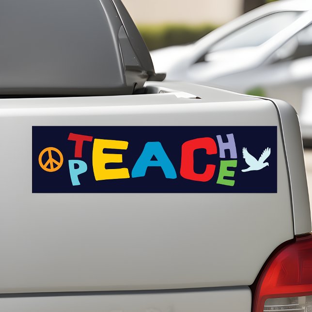 Para Coche Pegatina del parachoques de la paz de enseñanza -  (🕊️ On-the-Go Harmony: Teach Peace Bumper Sticker! 🌈)