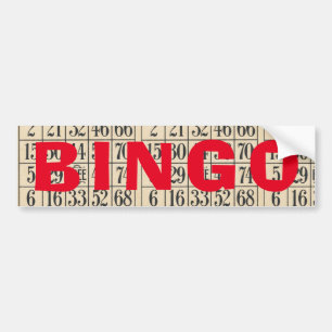 Para Coche Pegatina del parachoques de la tarjeta de bingo