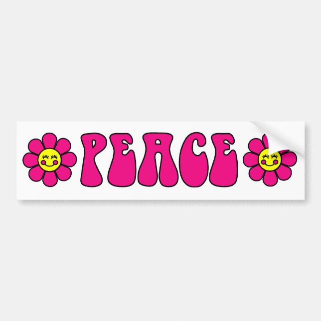 Para Coche Pegatina del parachoques de paz (rosa) (Frente)