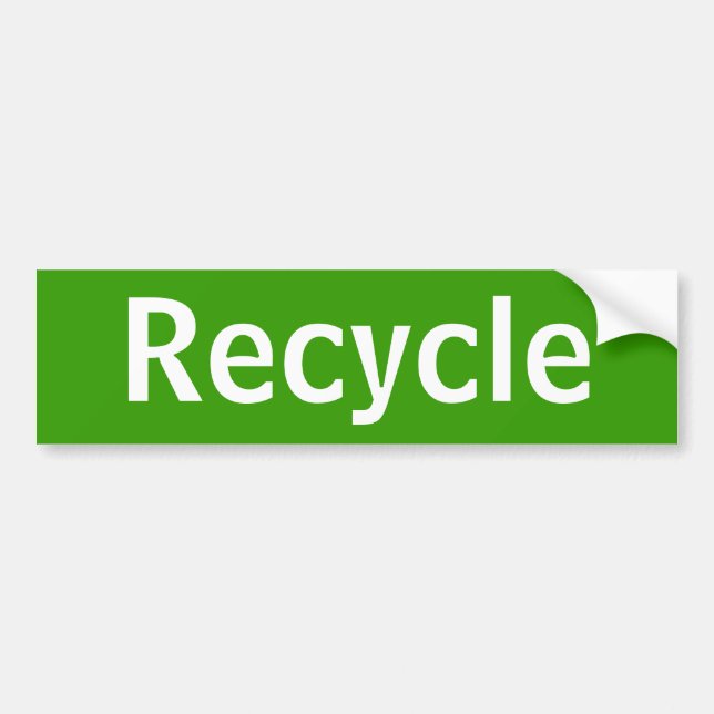 Para Coche Pegatina del parachoques de reciclaje (Frente)