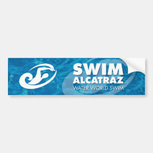 Para Coche Pegatina del parachoques de Swim alcatraz