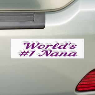Para Coche Pegatina del parachoques de texto púrpura de Nana