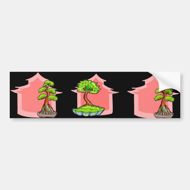 Para Coche Pegatina del parachoques del árbol bonsai (Frente)