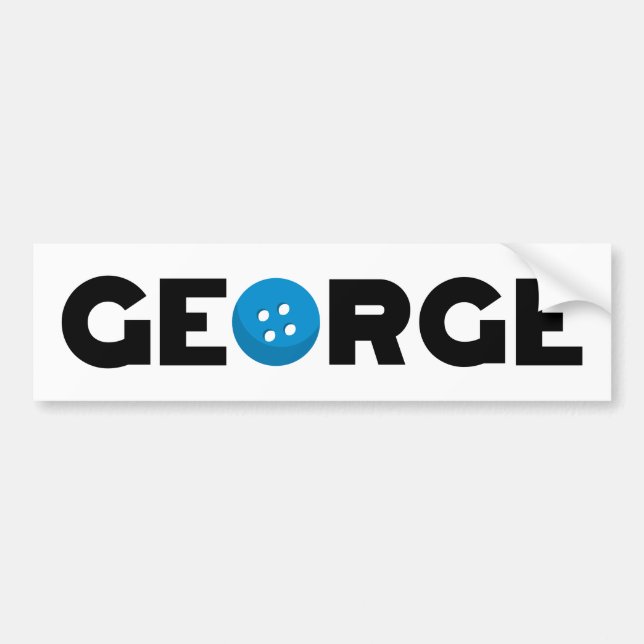 Para Coche Pegatina del parachoques del botón George (Frente)