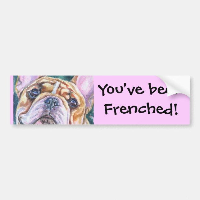 Para Coche Pegatina del parachoques del Bulldog francés (Frente)