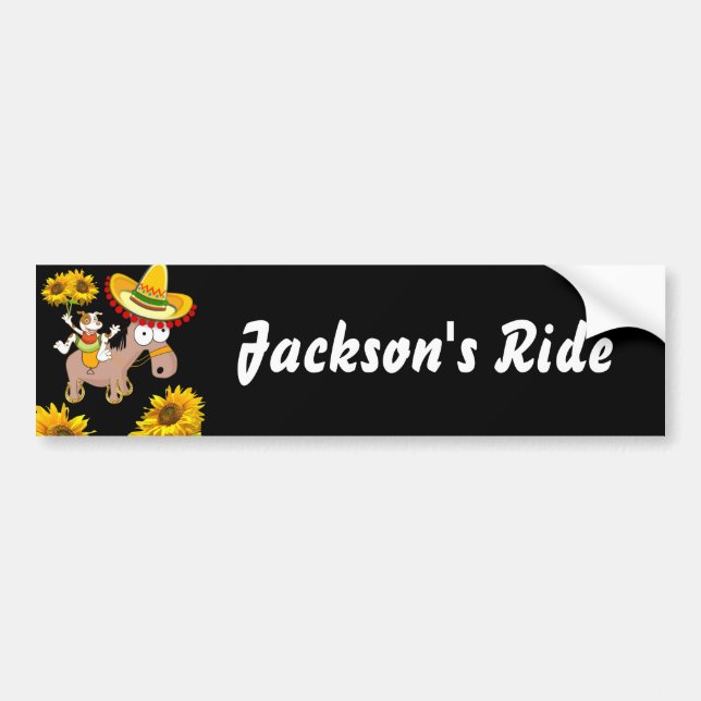 Para Coche Pegatina del parachoques del caballo de girasol (Frente)