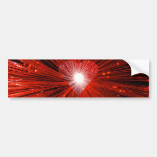 Para Coche Pegatina del parachoques del corazón rojo