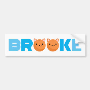 Para Coche Pegatina del parachoques del gato Brooke