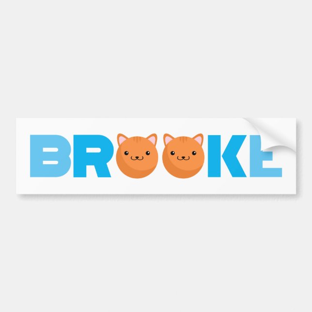 Para Coche Pegatina del parachoques del gato Brooke (Frente)