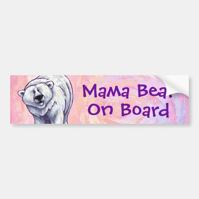 Para Coche Pegatina del parachoques del oso polar Mama Bear (Frente)
