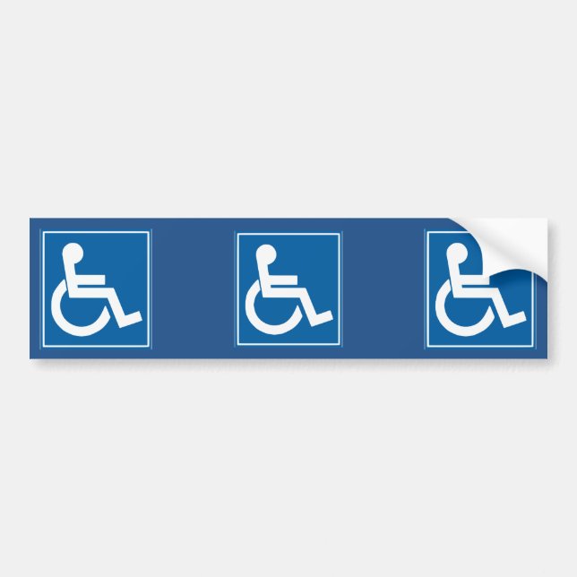 Para Coche Pegatina del parachoques del Rótulo de la Handicap (Frente)