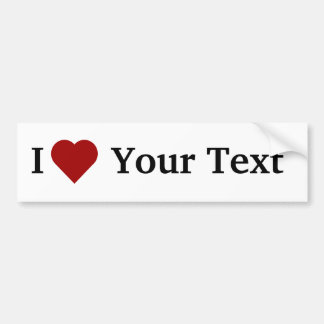 Para Coche Pegatina del parachoques I Heart (personalizado)