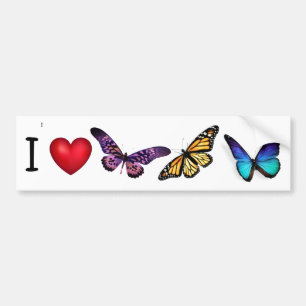 Para Coche Pegatina del parachoques I (mariposas del corazón