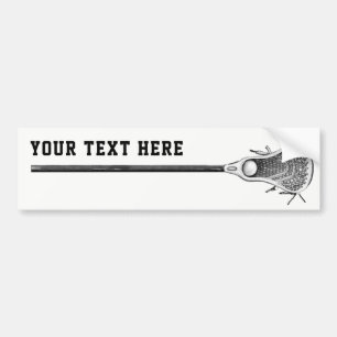 Para Coche Pegatina del parachoques Lacrosse Lax Stick