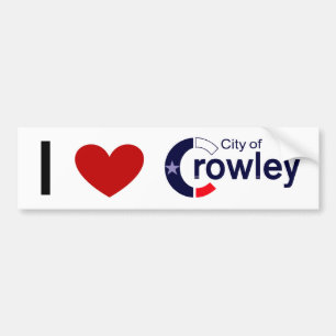 Para Coche Pegatina del parachoques - Me encanta Crowley, TX