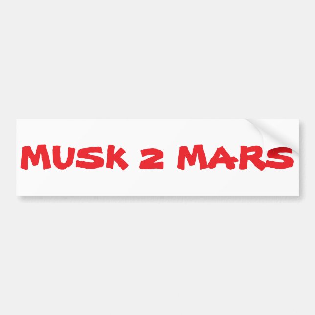 Para Coche Pegatina del parachoques Musk 2 Mars (Frente)
