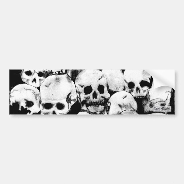 Para Coche Pegatina del parachoques Pile-O-Skulls (diseño 2) (Frente)