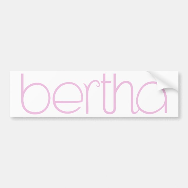 Para Coche Pegatina del parachoques rosa Bertha (Frente)
