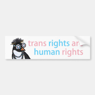 Para Coche Pegatina del parachoques transexual con un pingüin