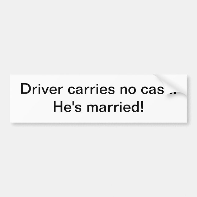Para Coche Pegatina - el conductor no lleva ningún efectivo (Frente)