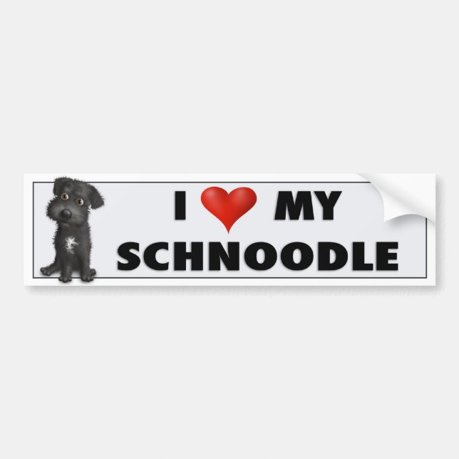 Para Coche Pegatina (negro) del amor de Schnoodle (Frente)