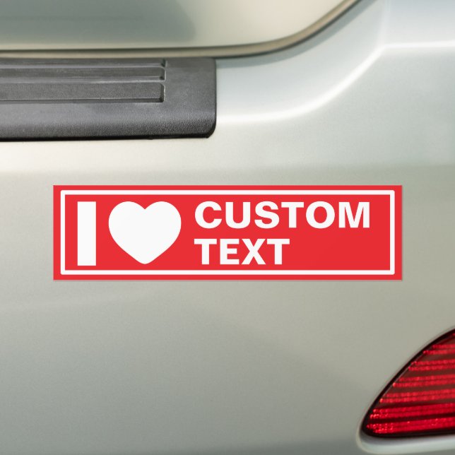 Para Coche Pegatina roja I Heart Custom Modern (en coche)