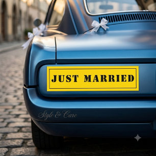 Para Coche Personalizado se acaba de casar con Pegatina de la