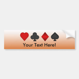 Para Coche Poker: Trajes de cartas: Pegatina de parachoques: 