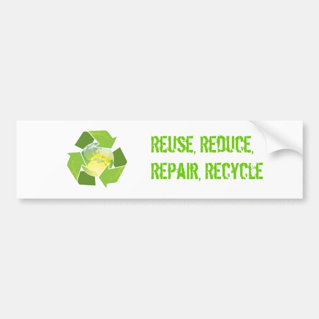 Para Coche Recicle al pegatina de la tierra (Frente)