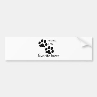 Para Coche "Rescatado es mi raza favorita" Pegatina parachoqu
