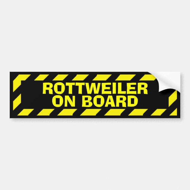 Para Coche Rottweiler a bordo el pegatina amarillo de la (Frente)