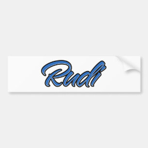 Para Coche Rudi Name blue Aufkleber Pegatina Autoaufkleber