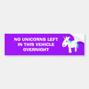 Para Coche sin pegatina del parachoques del unicornio
