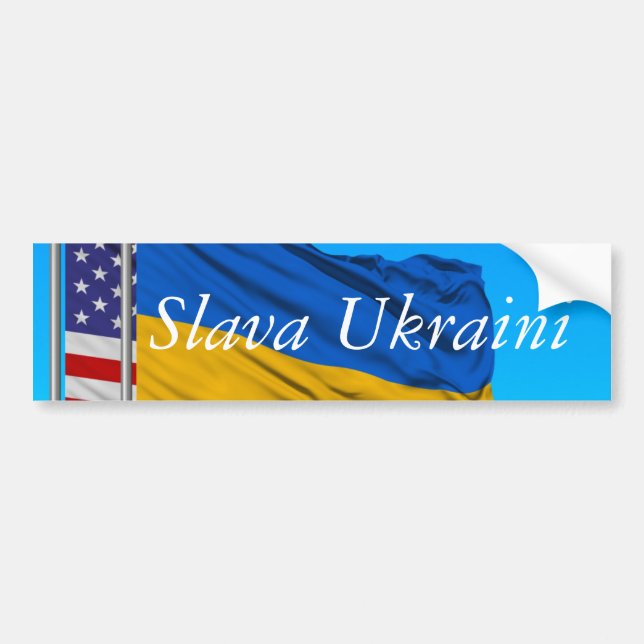 Para Coche Slava Ukraini CLASSIC ROUND PEGATINA (Frente)