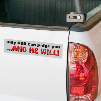Para Coche Sólo Dios puede juzgar... Pegatina rectangular