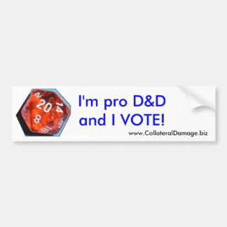 Para Coche Soy favorable D&D y VOTO al pegatina
