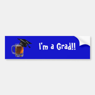 Para Coche ¡¡Soy Grad!! Pegatina del tapón de graduación y de