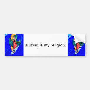 Para Coche surfing es mi pegatina de parachoques religioso