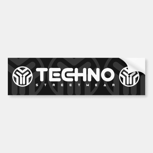 Para Coche Techno Streetwear - logotipo - pegatina (Frente)