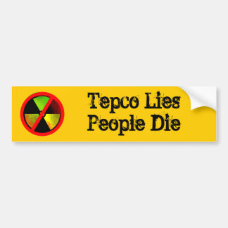 Para Coche Tepco miente gente muere Personalizado Pegatina an
