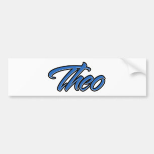 Para Coche Theo Name blue Aufkleber Pegatina Autoaufkleber