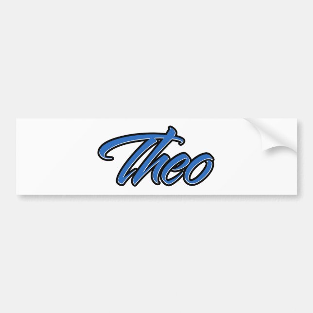 Para Coche Theo Name blue Aufkleber Pegatina Autoaufkleber (Frente)