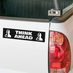 Para Coche Think Ahead graciosa pegatina del parachoques de l