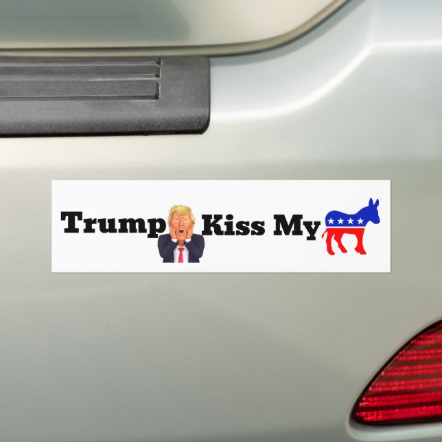 Para Coche Trump besa mi pegatina de parachoques (en coche)