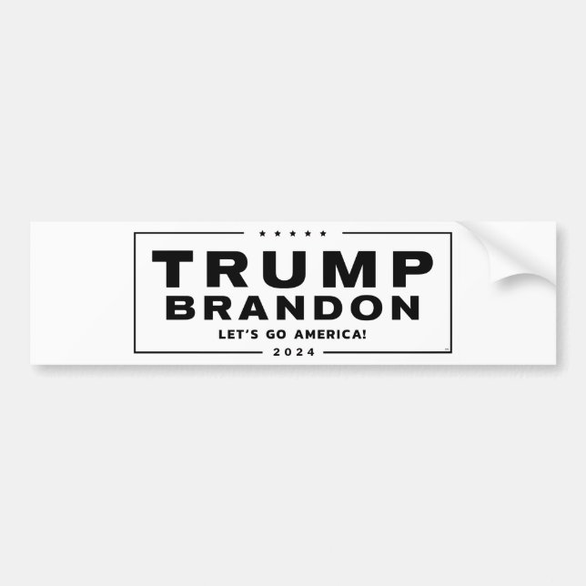 Para Coche Trump Brandon 2024™ - Negro pegatina de parachoque (Frente)