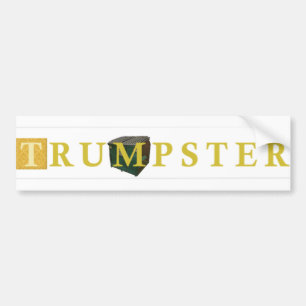 Para Coche Trump Dumpster Pegatina 2 — Oro, claro