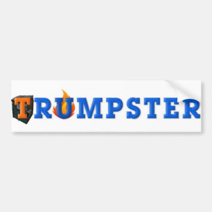 Para Coche Trump Dumpster Pegatina 3 - Azul, Blanco