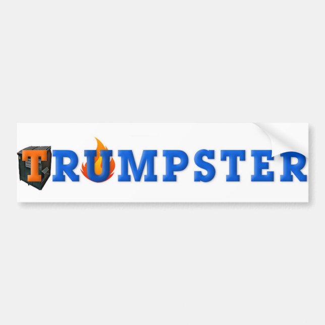 Para Coche Trump Dumpster Pegatina 3 - Azul, Blanco (Frente)