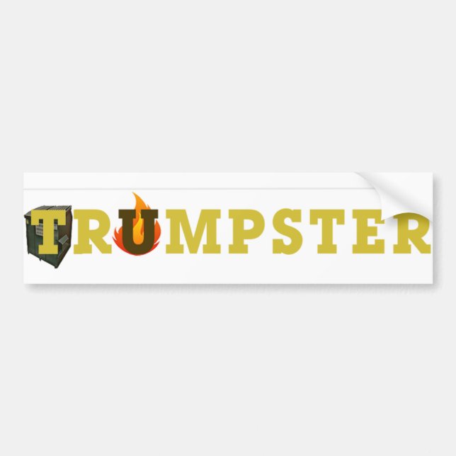 Para Coche Trump Dumpster Pegatina 3 — Oro, claro (Frente)