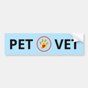 Para Coche Vet mascota y pata dorada con pegatina de parachoq